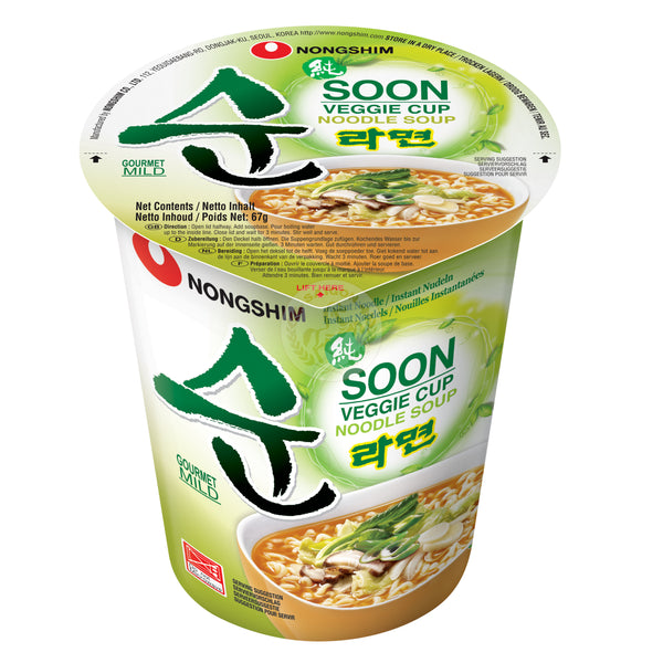 Nongshim Snabbnudlar Soon Veggie CUP 12x67g