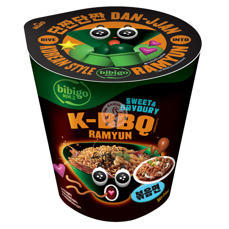 Bibigo Snabbnudlar CUP K-BBQ (KRT)(Orange)