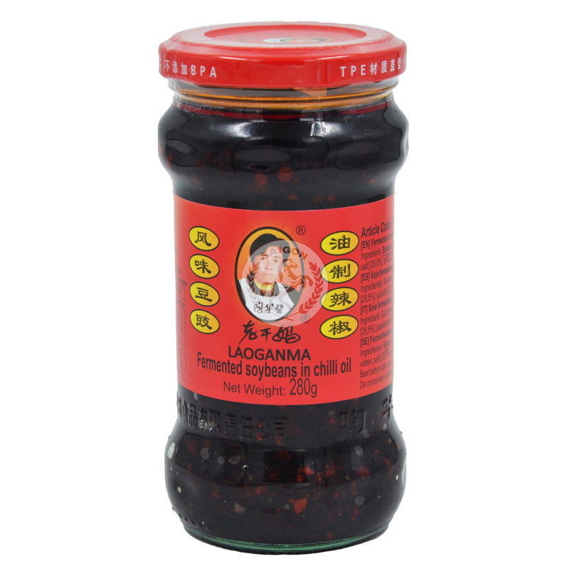 Laoganma Chili Oil Fermenterad Sojabönor 24x280g