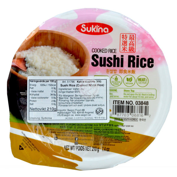 Rice Cooked (Sushi White Rice) 12x210g