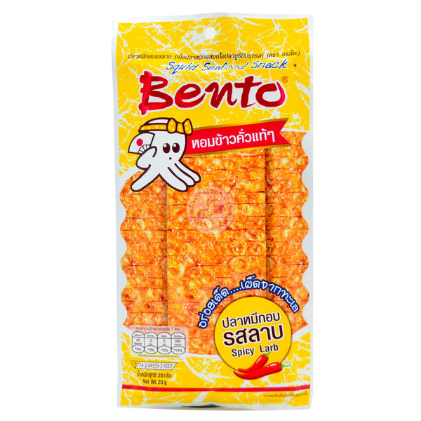 Bento Bläckfisk snacks spicy larb (gul) 36x20g