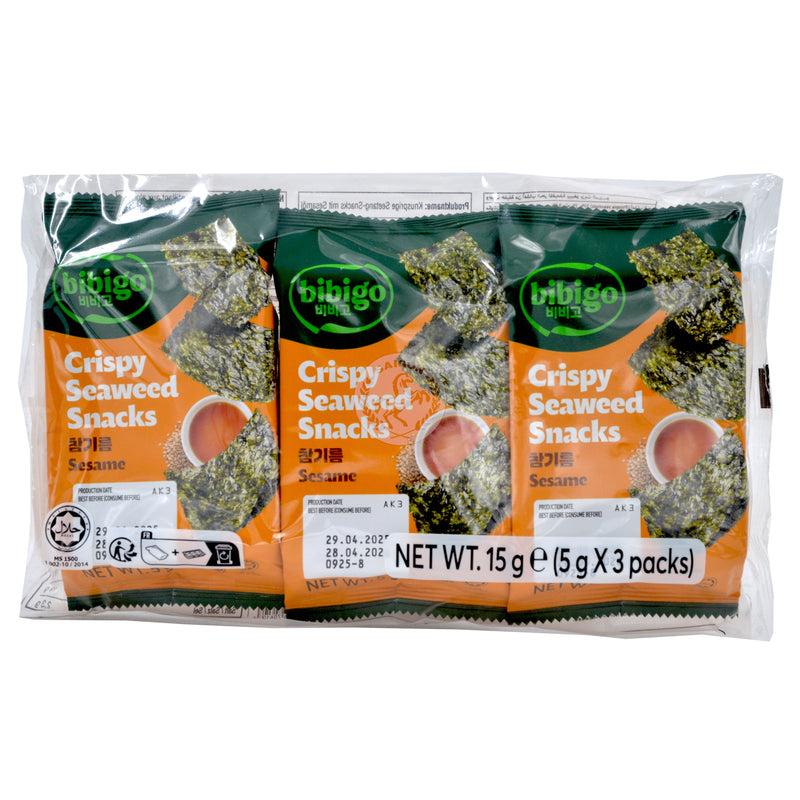 Sjögräs Snacks Crispy Sesam 12x15g(3x5g) Bibigo (KRT)