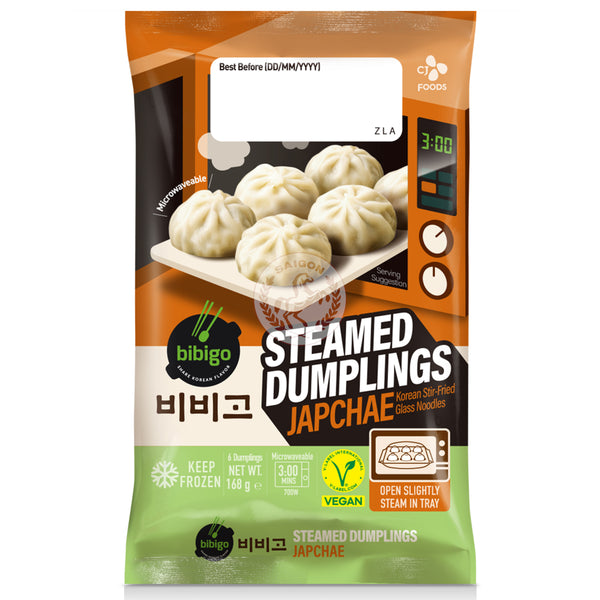 Bibigo Steamed Dumplings Microwavable Japchae Frysta 24x168g