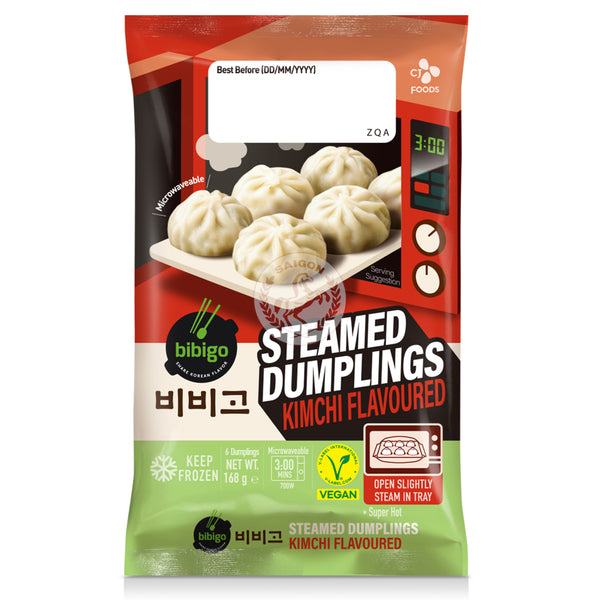 Bibigo Steamed Dumplings Microwavable Kimchi Frysta 24x168g