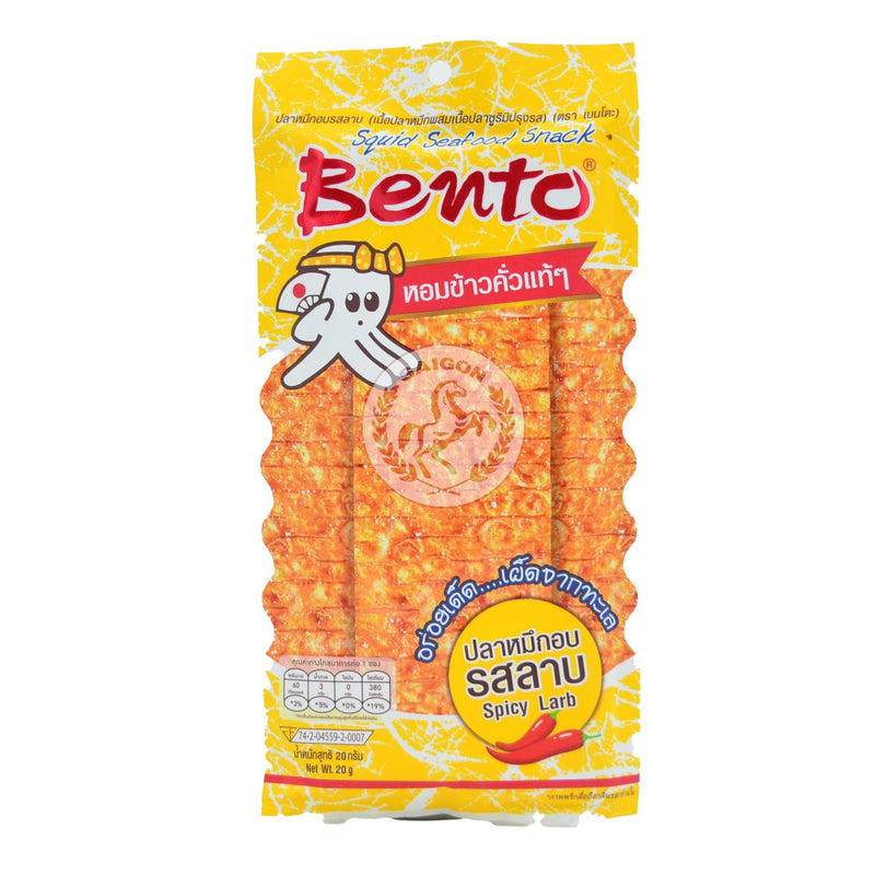 Bento Bläckfisk snacks spicy larb (gul) 36x20g